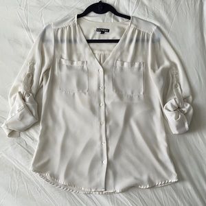 Express white shear blouse